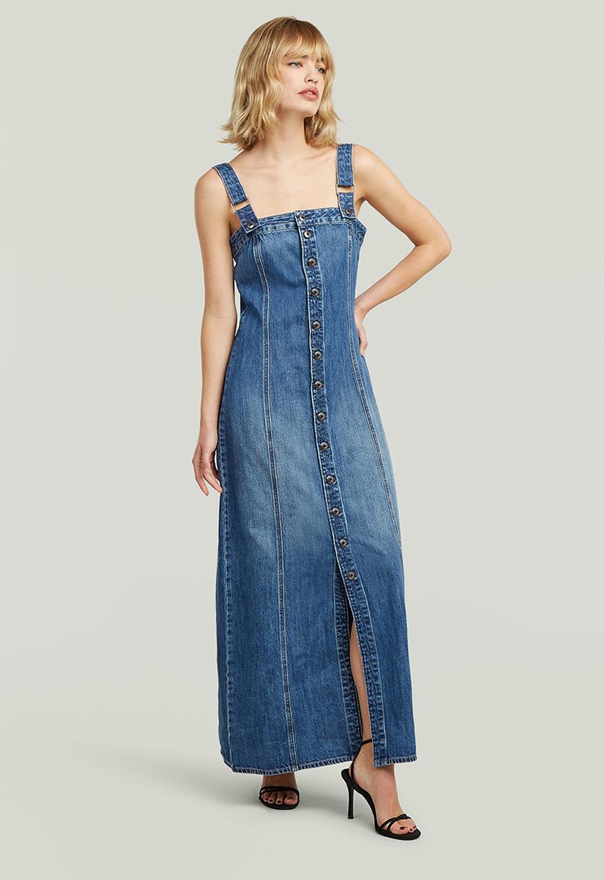 G-STAR - Bustier dress detachable straps wmn - faded blue glacier