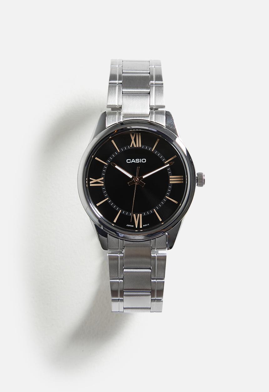 Casio - Analog Black Dial S Steel - Black