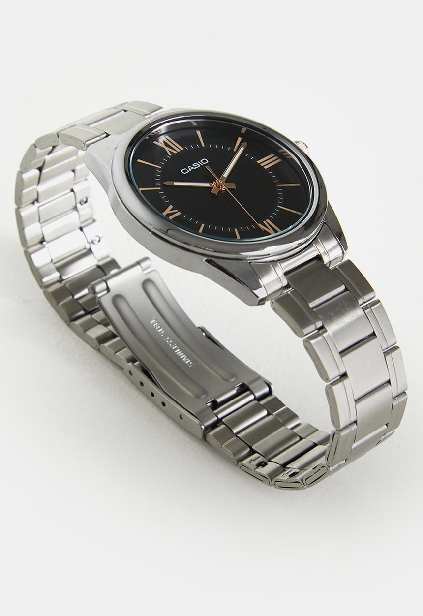 Casio - Analog Black Dial S Steel - Black