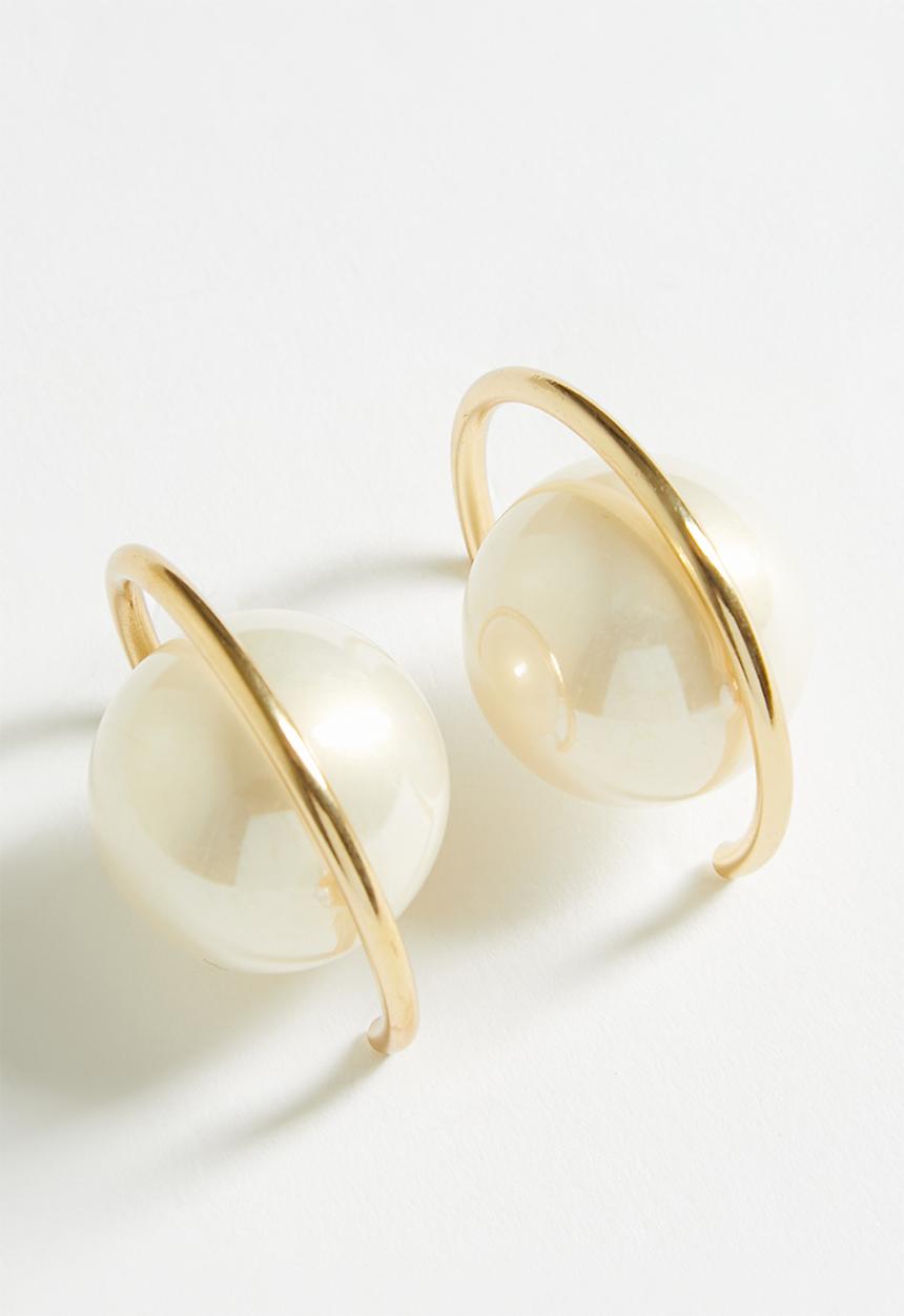 Tessa Design - Remi Pearl Orbiter Earrings-Gold