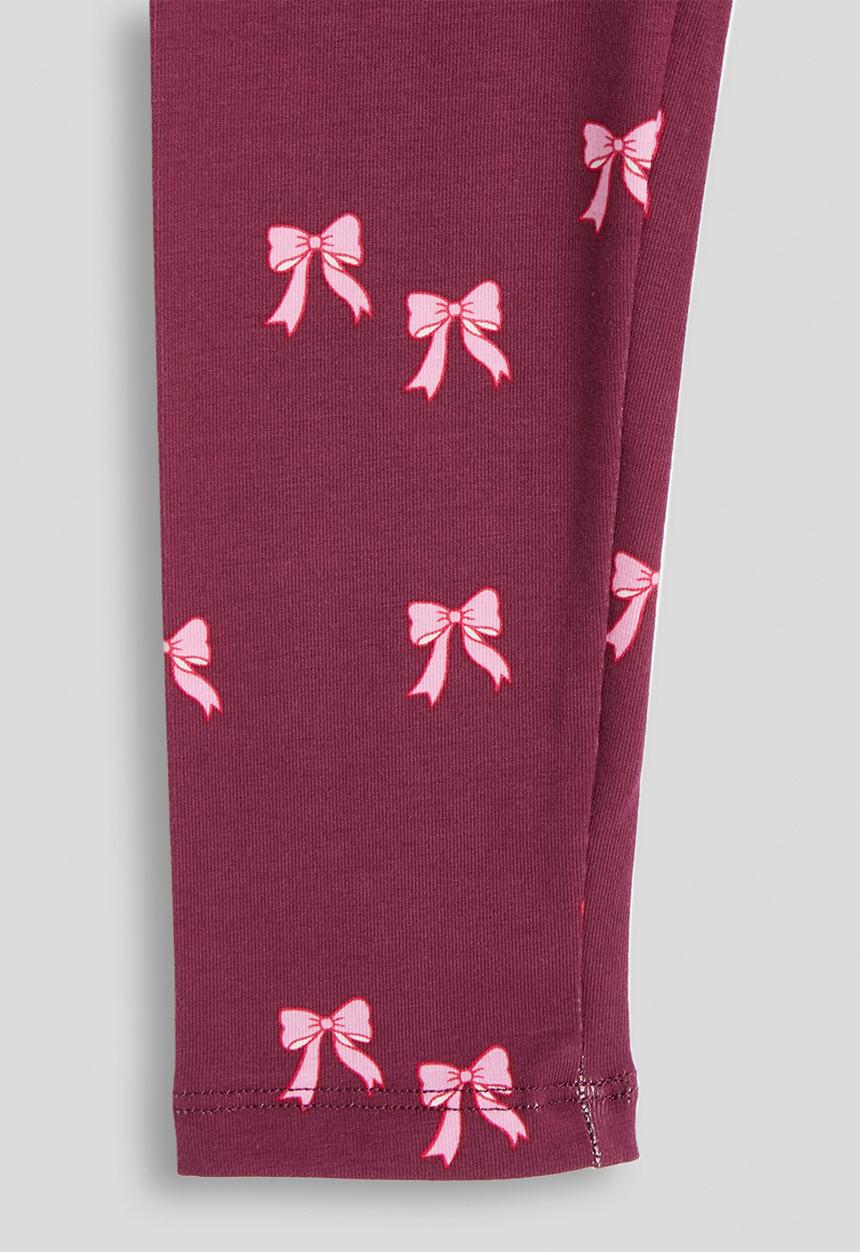 Cotton On - Essential Legging - Berry Jam/Bows