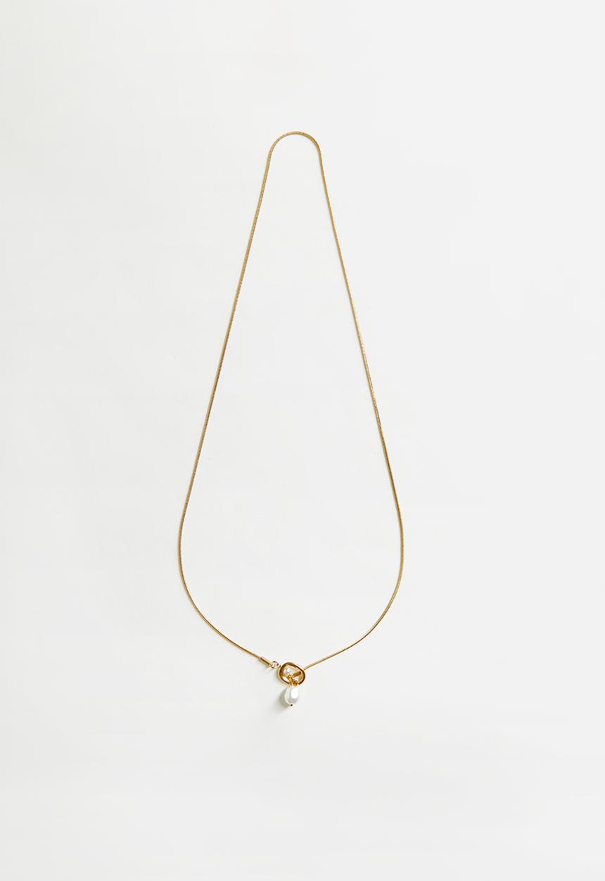 Tessa Design - Reverie Pearl Lariat Necklace-Gold