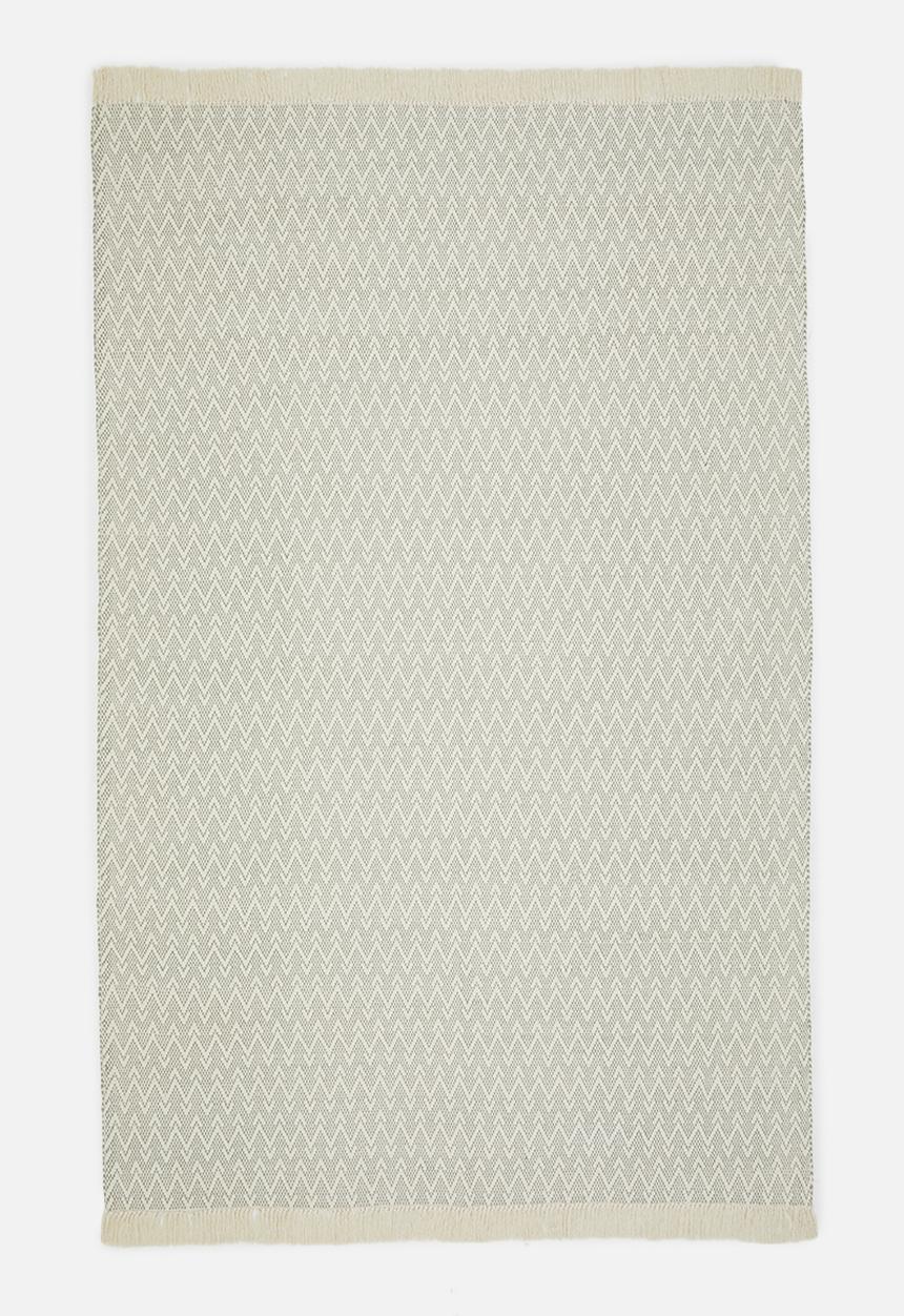 Sixth Floor - Santi Cotton Woven Geo Rug - Sage