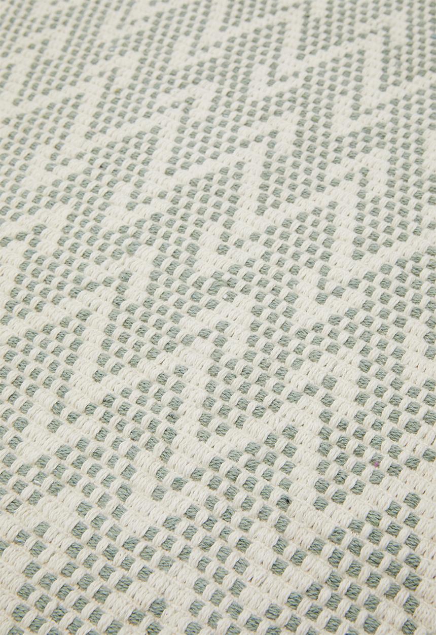 Sixth Floor - Santi Cotton Woven Geo Rug - Sage