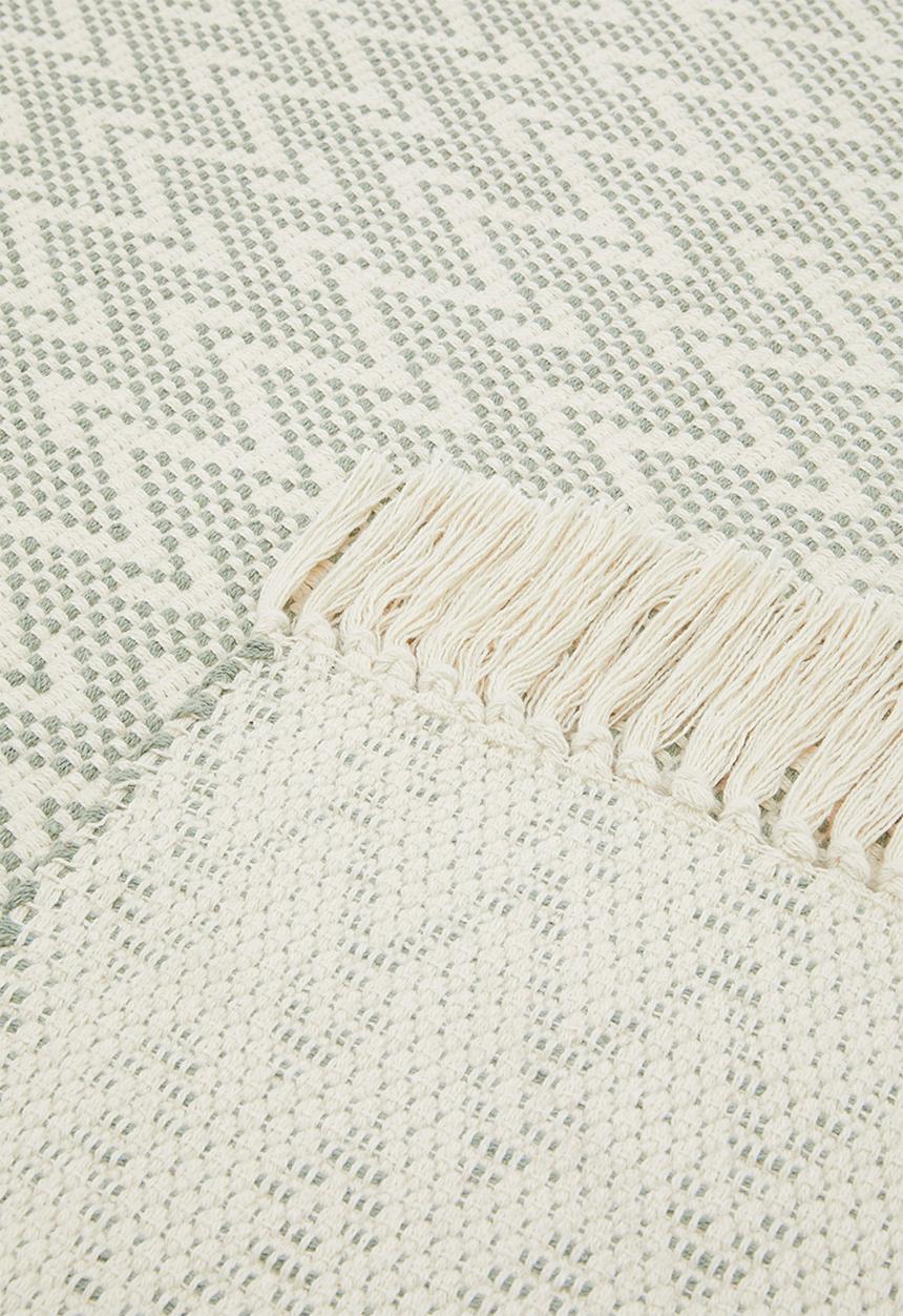 Sixth Floor - Santi Cotton Woven Geo Rug - Sage
