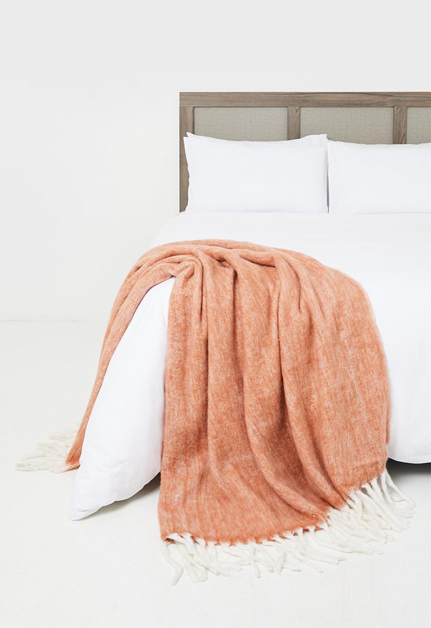 Sixth Floor - Tate Faux Mohair Throw - Rust
