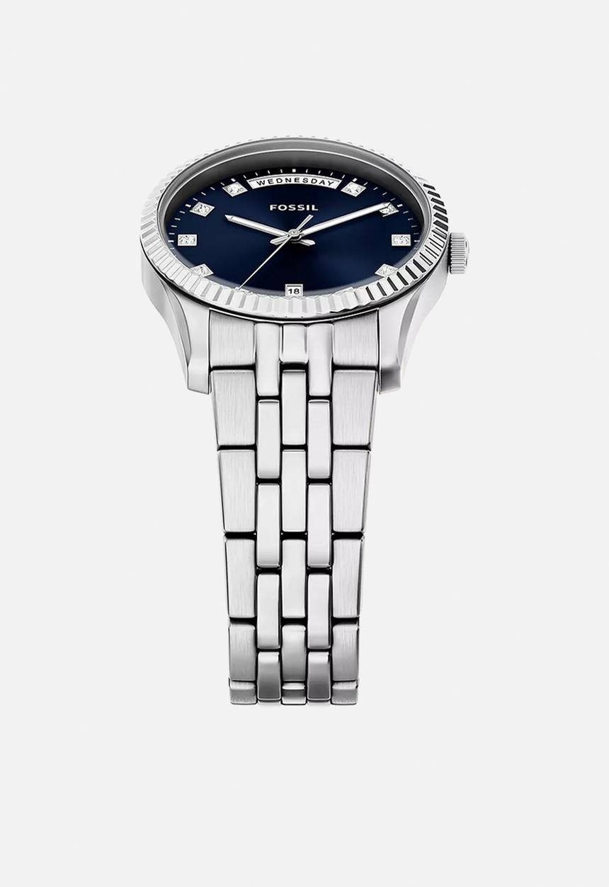 Fossil - Scarlette Three-Hand Day-Date Stainless Steel ES5457 Watch - Silver