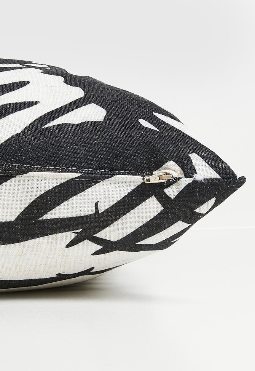 Sixth Floor - Zanzi Forest Cushion Cover - Blk & Ecru