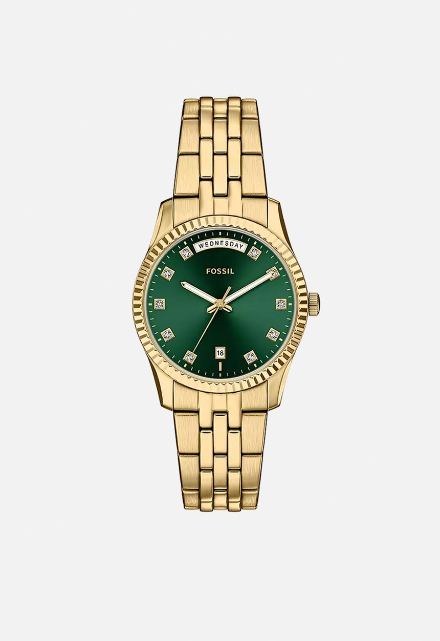 Fossil - Scarlette Three-Hand Day-Date Stainless Steel ES5460 Watch - Gold