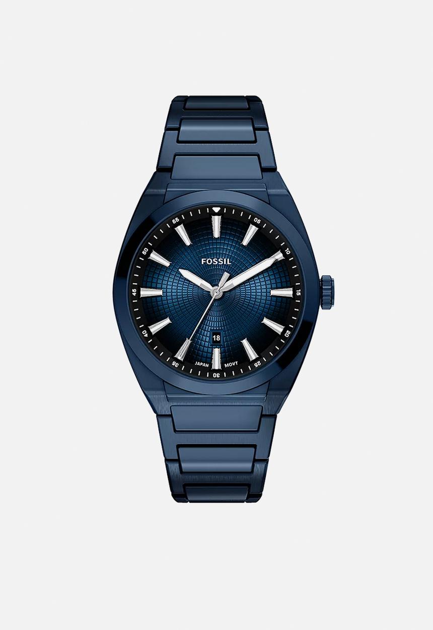 Fossil - Everett Three-Hand Navy Stainless Steel  FS6169 Watch - Blue