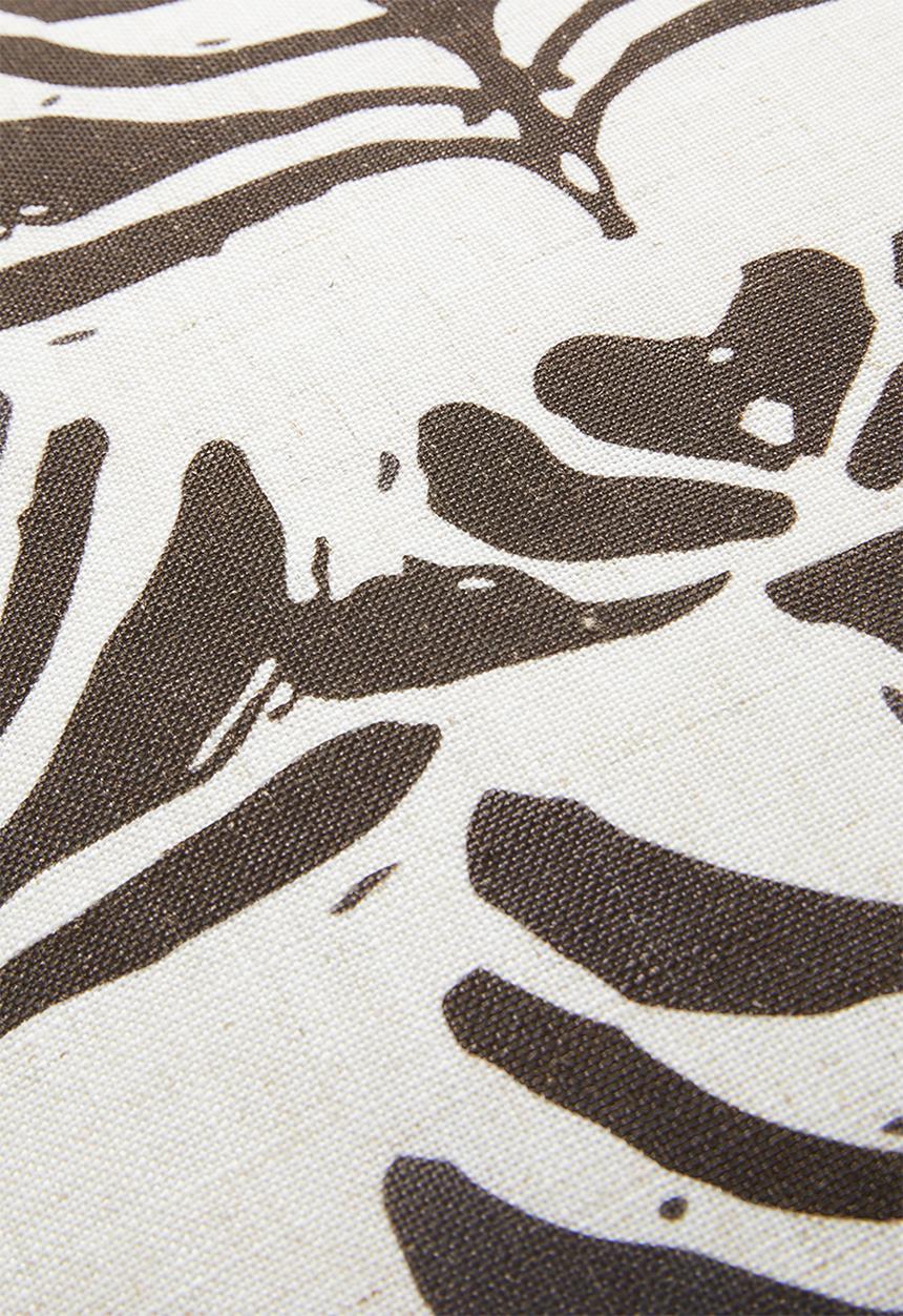 Sixth Floor - Graphic Floral Cushion Cover - Brown & Ecru