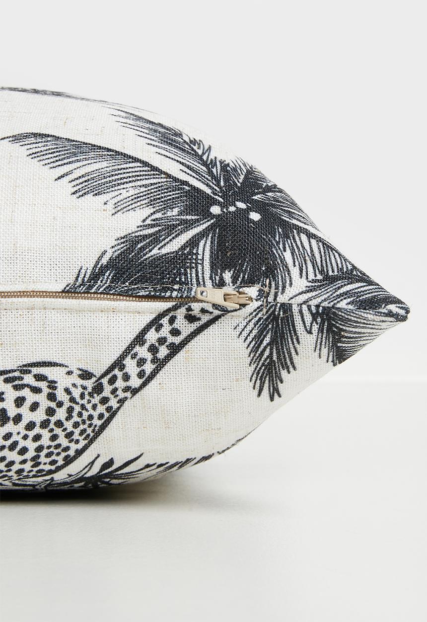 Sixth Floor - Jungle Palm Cushion Cover - Milk & Black