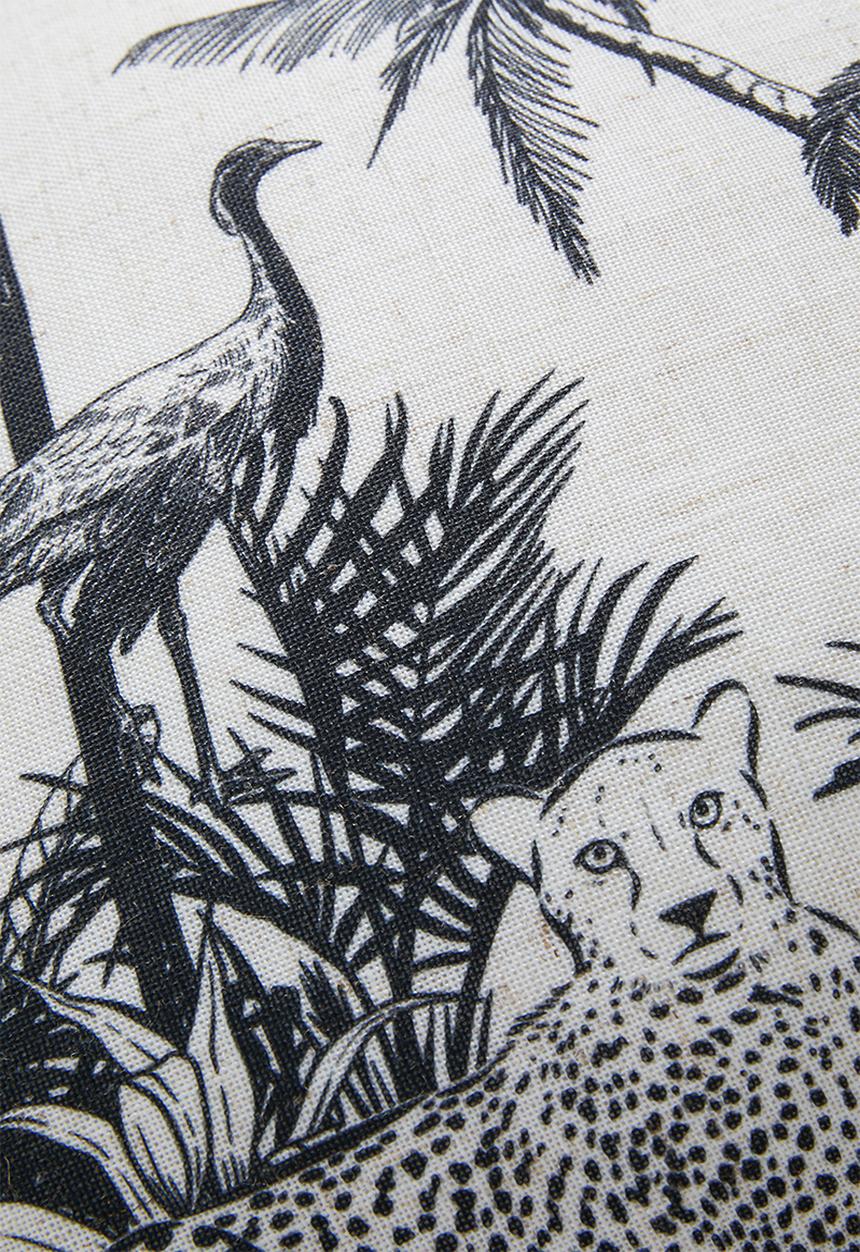 Sixth Floor - Jungle Palm Cushion Cover - Milk & Black