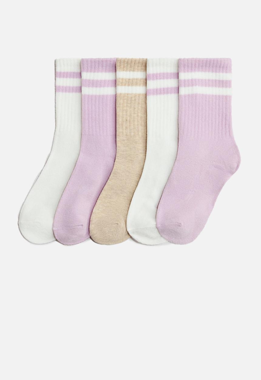 H&M - 5-Pack socks - pink/beige marl