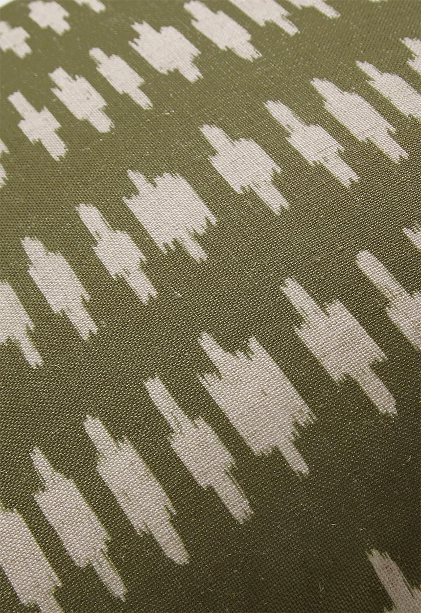 Sixth Floor - Tribe Print Cushion Cover - Green & Ecru