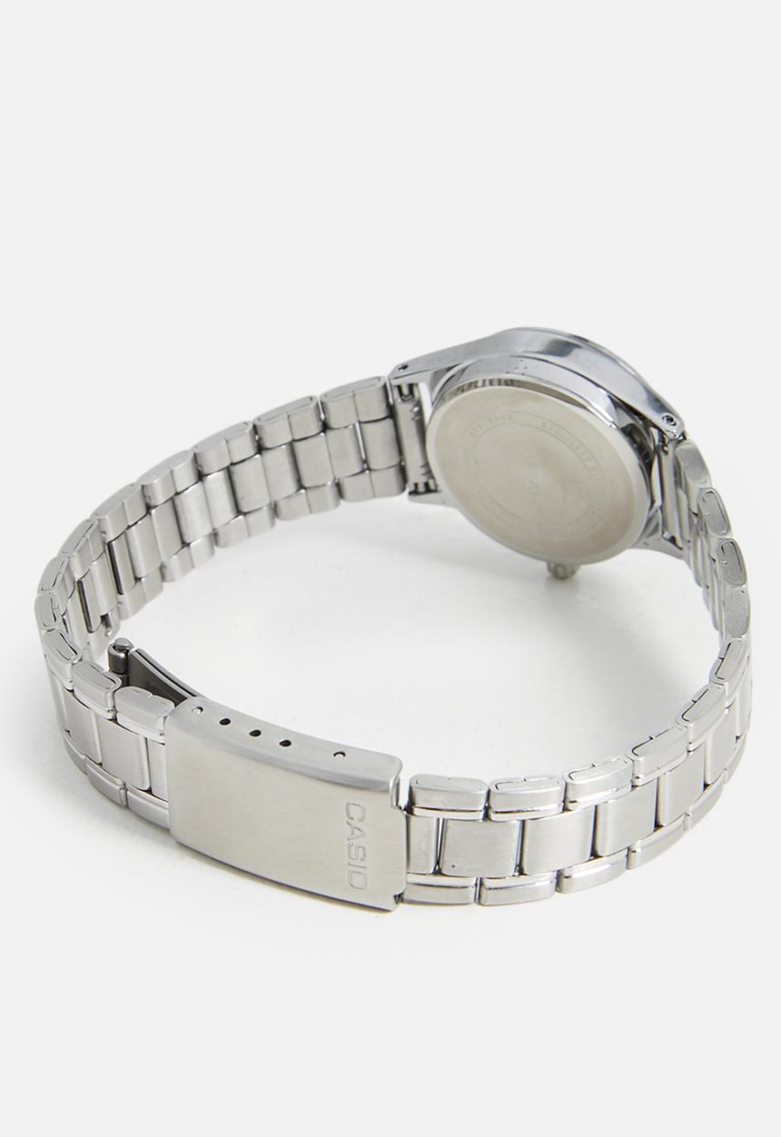Casio - Analog Day Date Disp Wht Dial - Silver