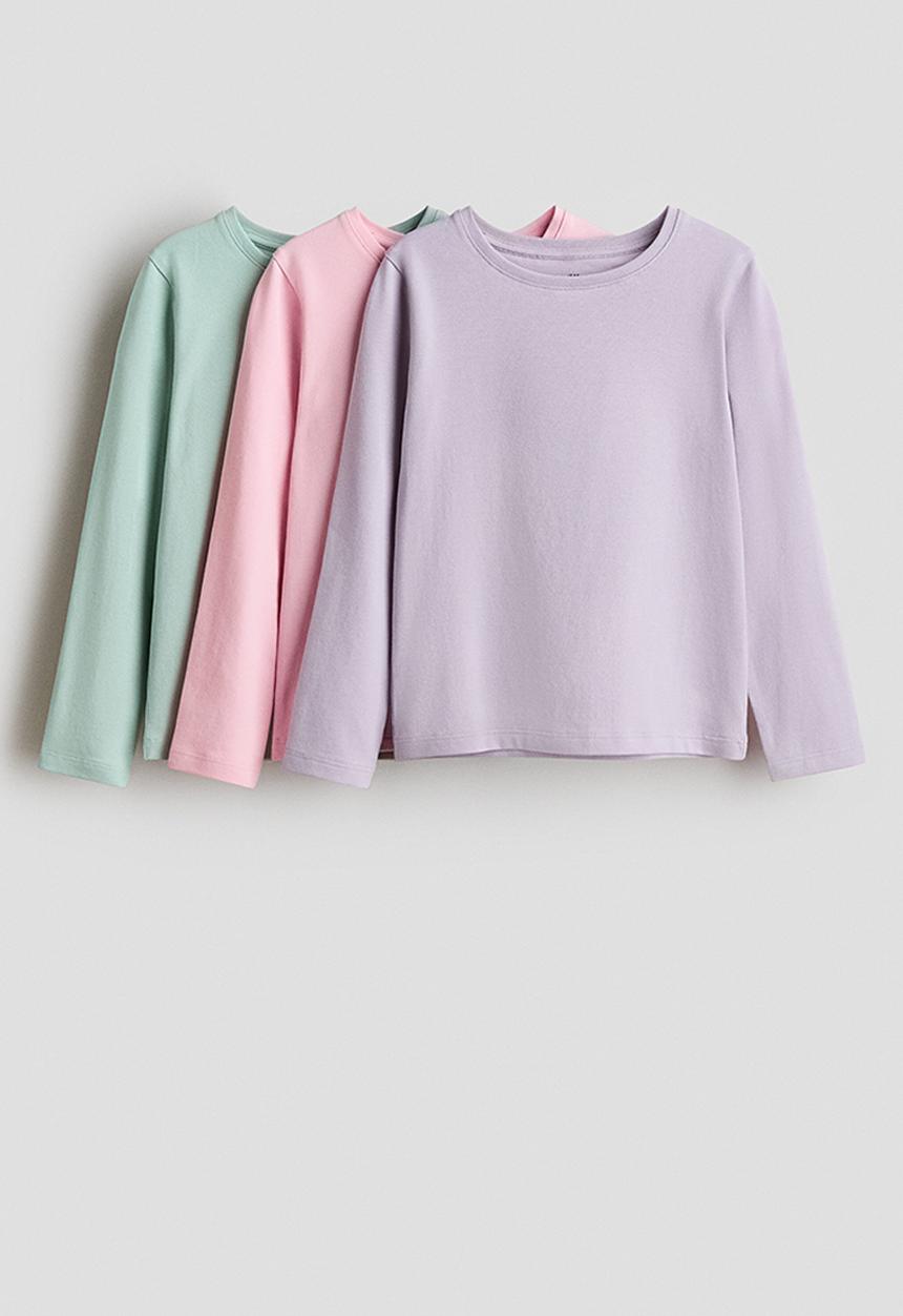 H&M - 3-pack long-sleeved tops - light purple