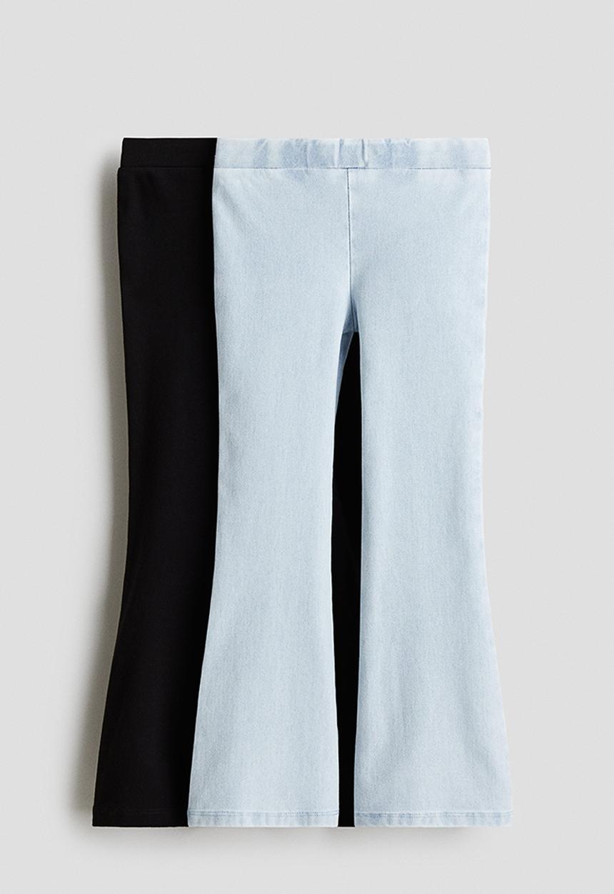 H&M - 2-pack flared jeggings - light blue/black