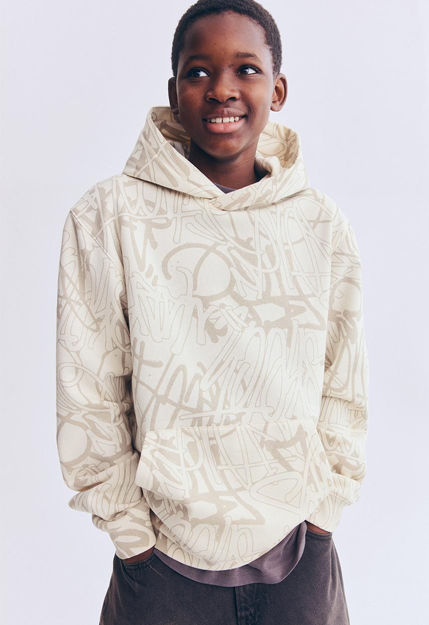 H&M - Hoodie - beige/graffiti