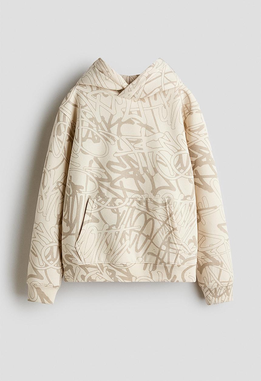 H&M - Hoodie - beige/graffiti