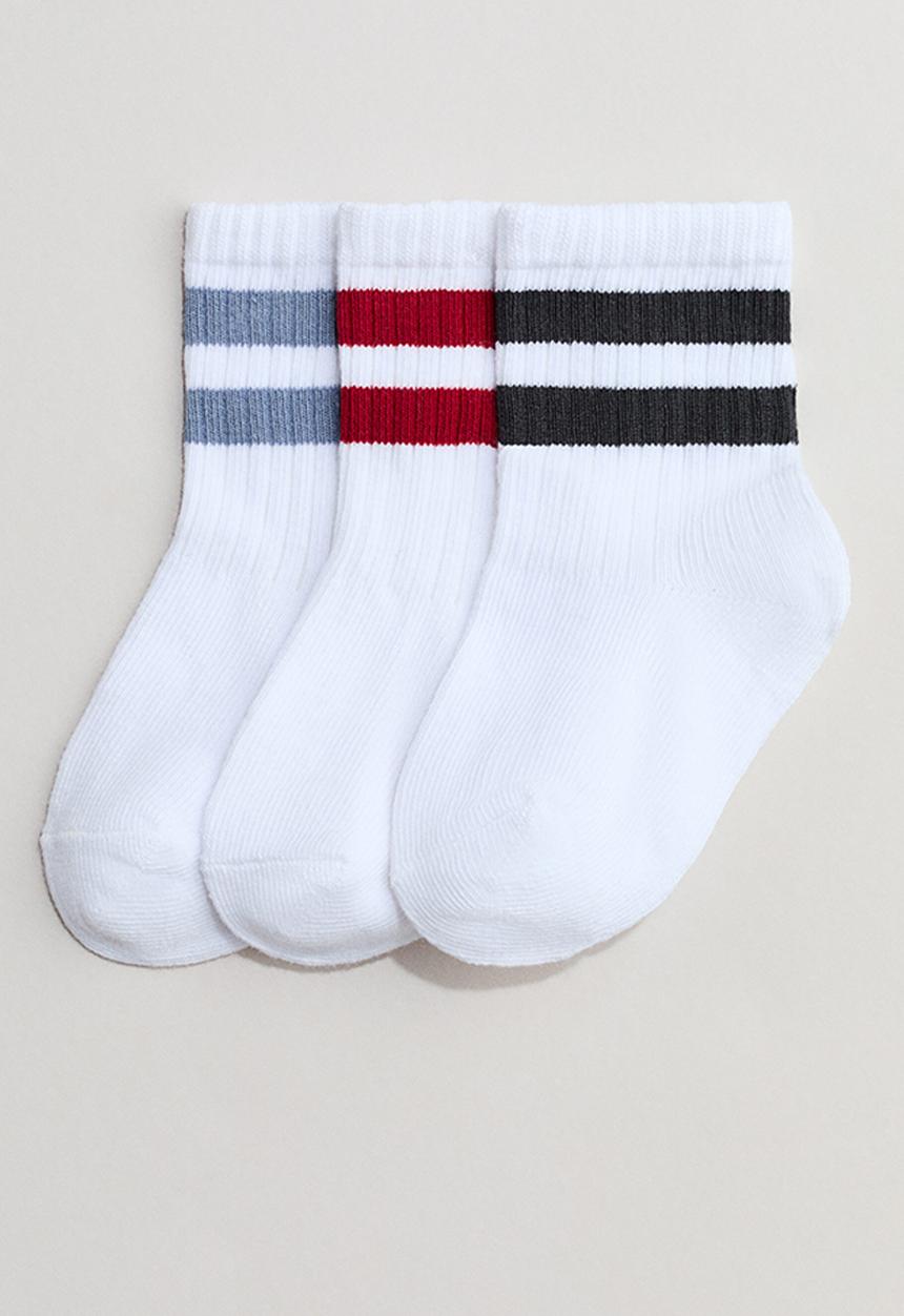 H&M - 3-pack socks - white/striped