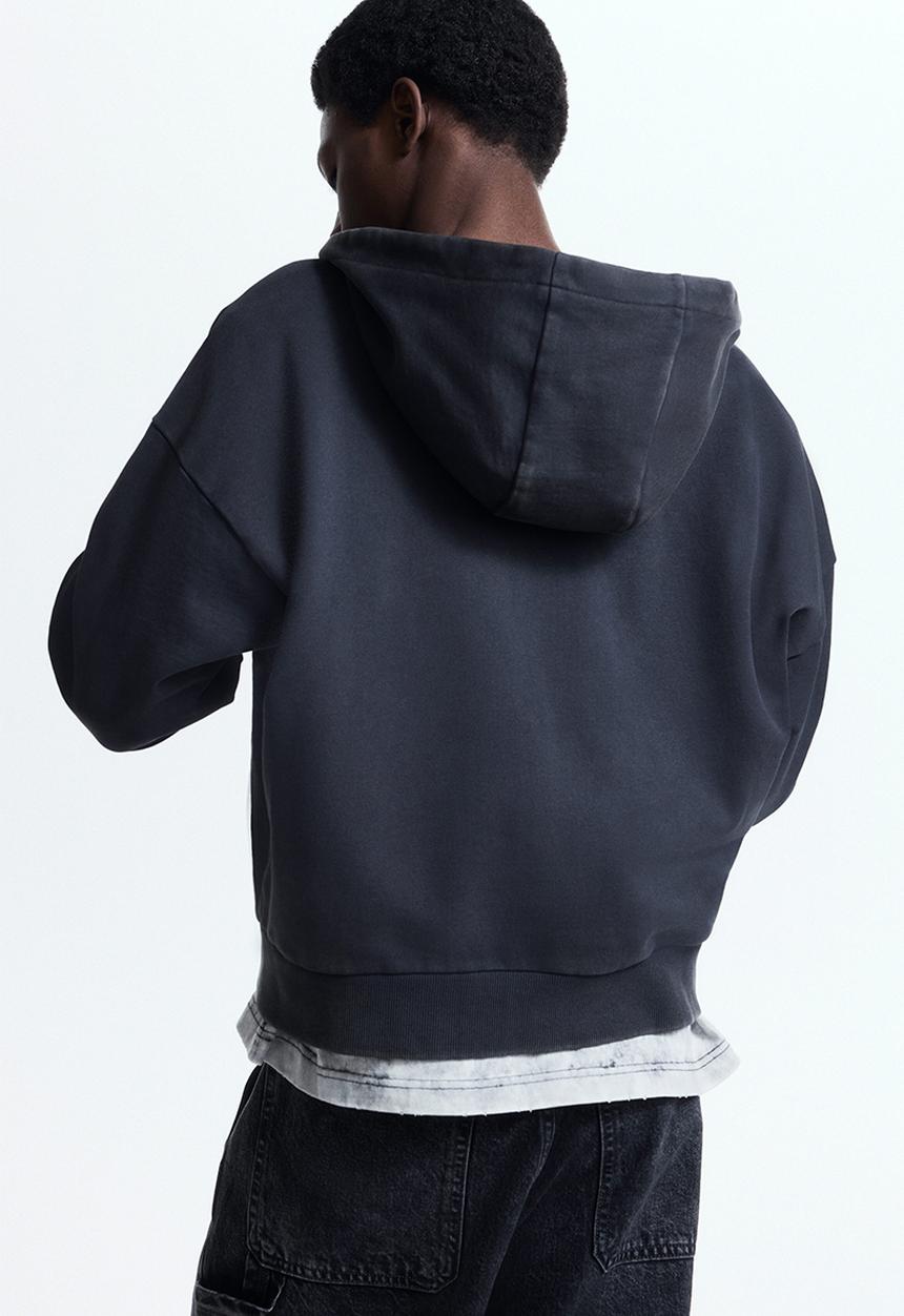 H&M - Oversized fit zip-through hoodie - dark grey