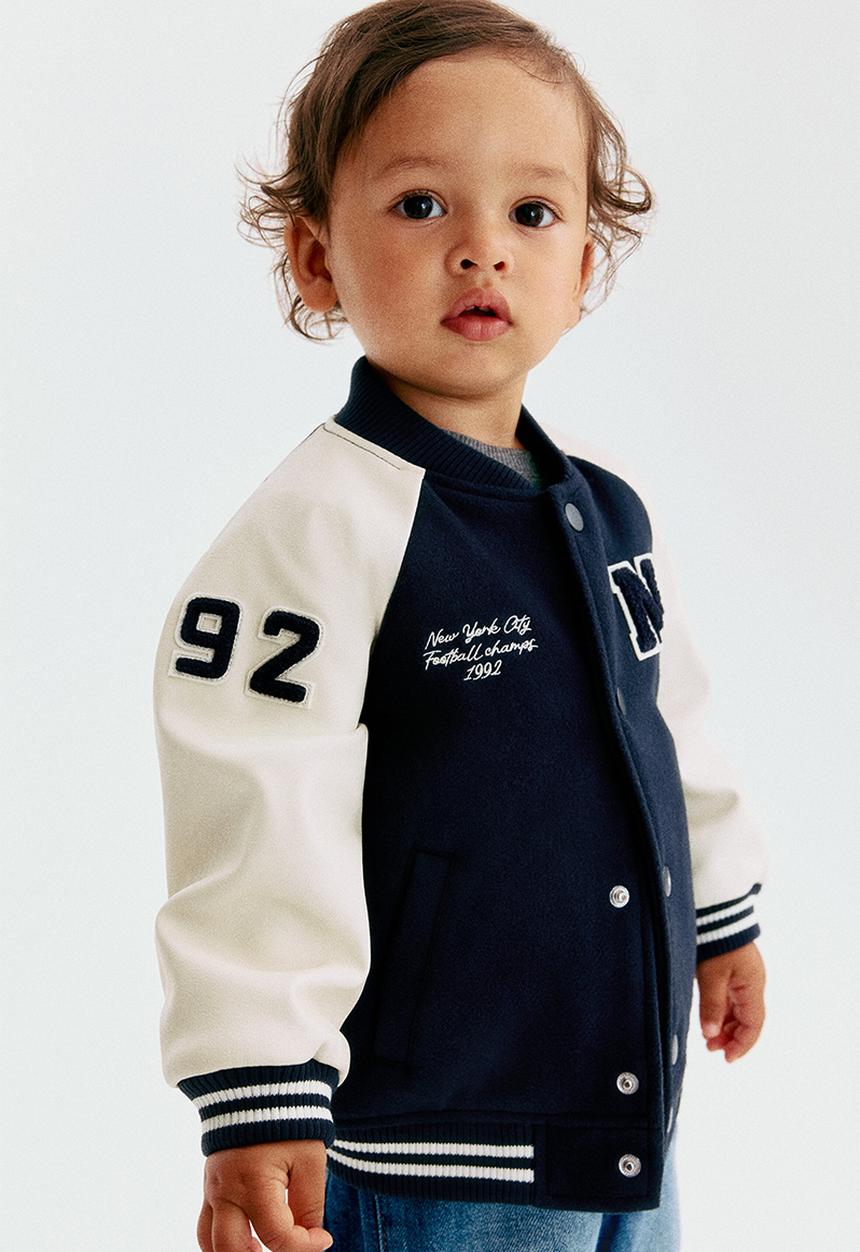 H&M - Baseball jacket - navy blue/new york city