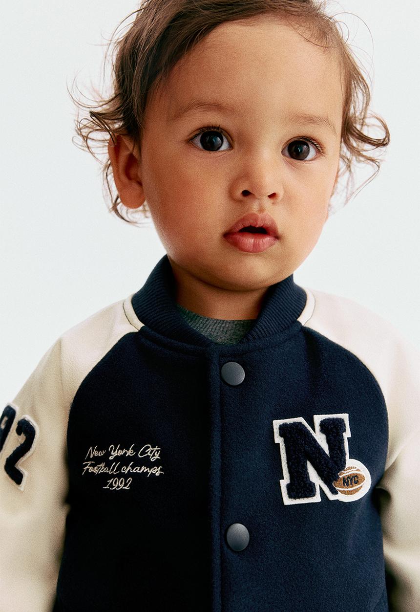 H&M - Baseball jacket - navy blue/new york city