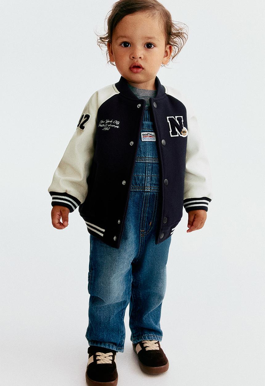 H&M - Baseball jacket - navy blue/new york city