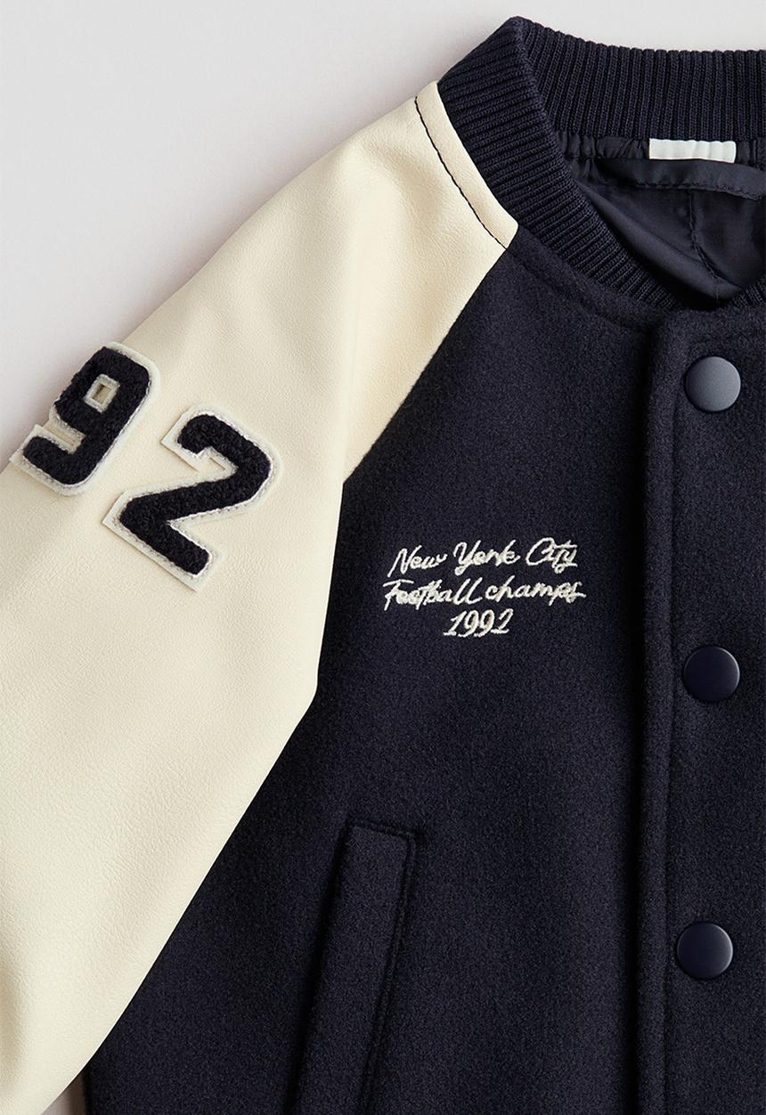 H&M - Baseball jacket - navy blue/new york city