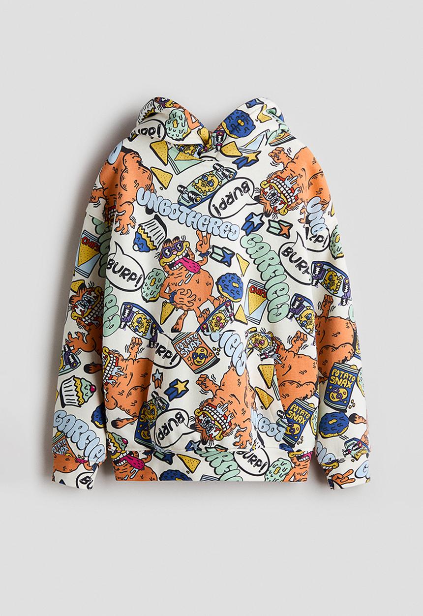 H&M - Printed hoodie - white/garfield