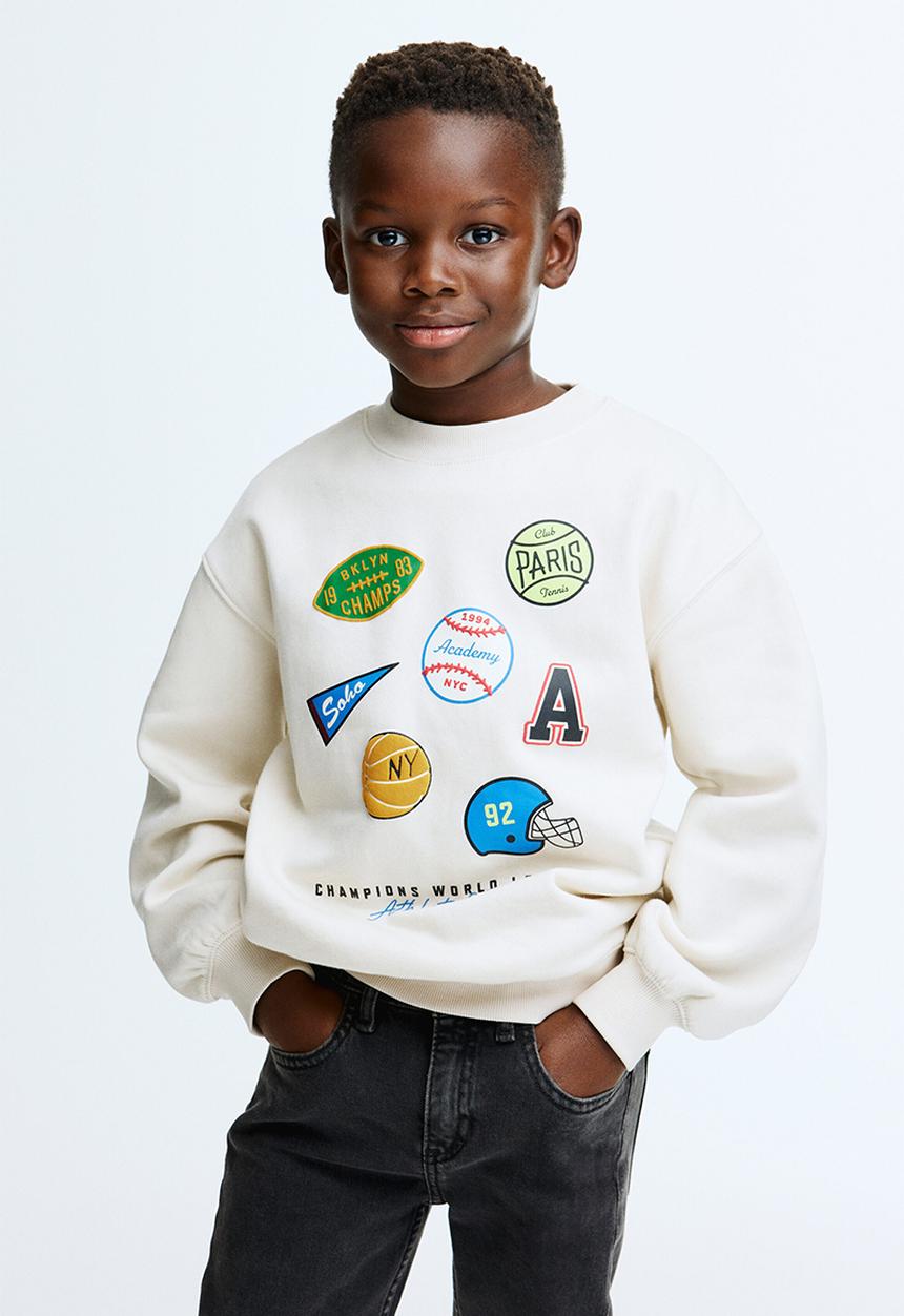 H&M - Printed sweatshirt - light beige/sports