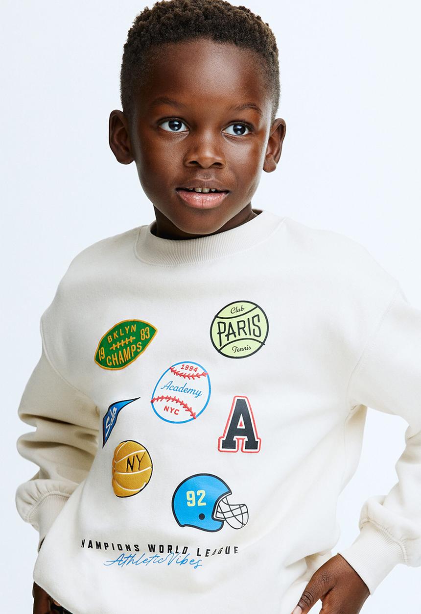 H&M - Printed sweatshirt - light beige/sports