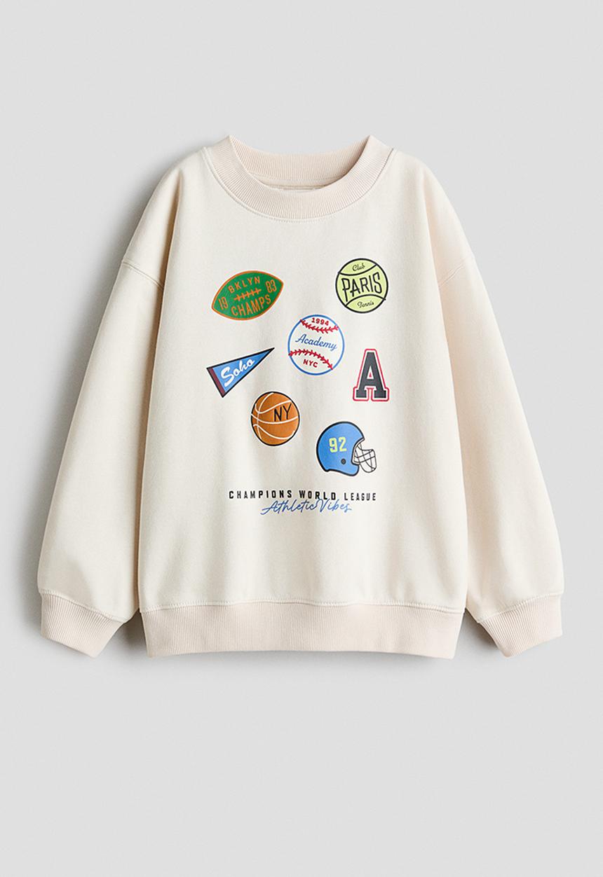 H&M - Printed sweatshirt - light beige/sports