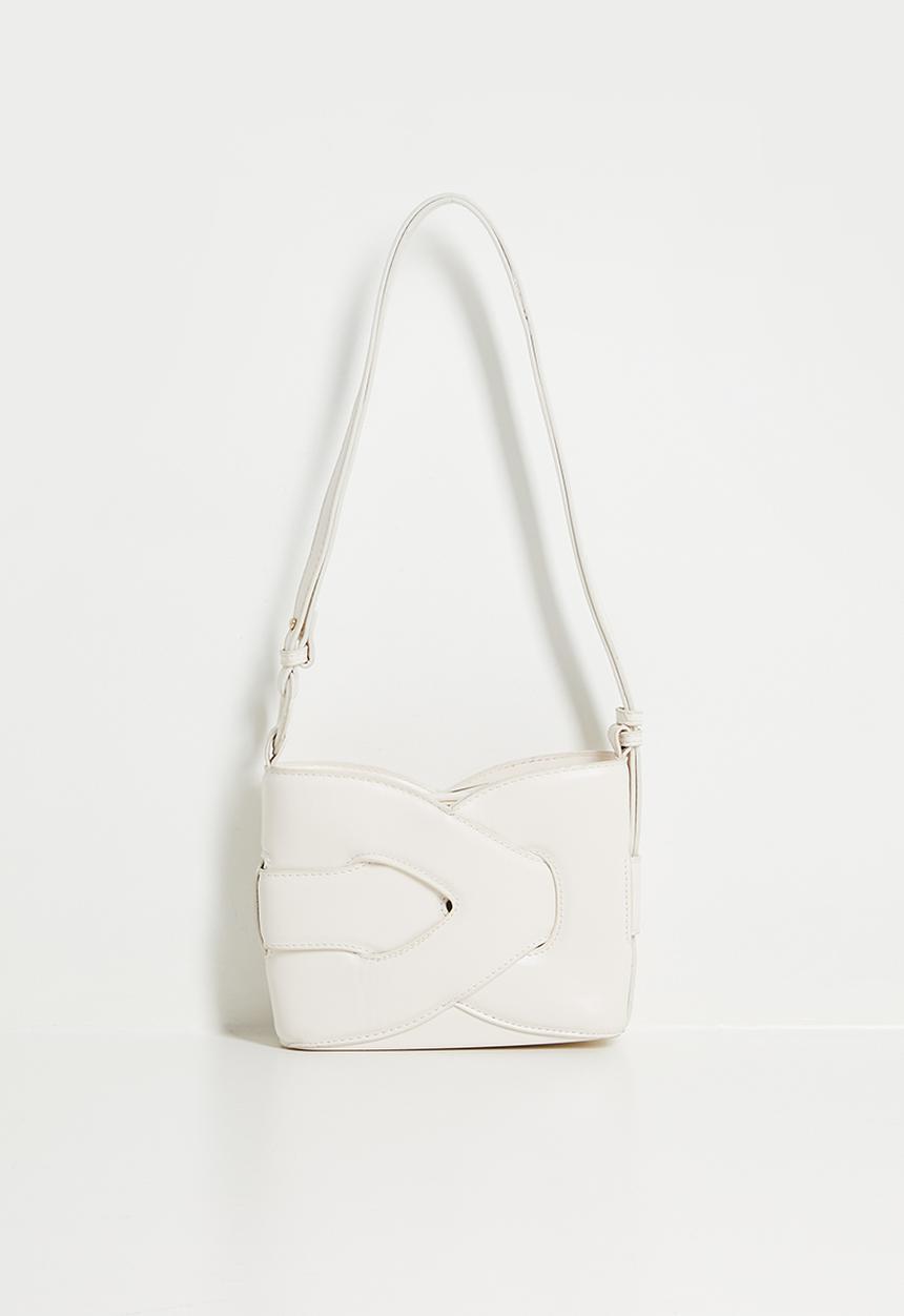 Tessa Design - Laurel Sculpted Woven Shoulder Bag - Cream
