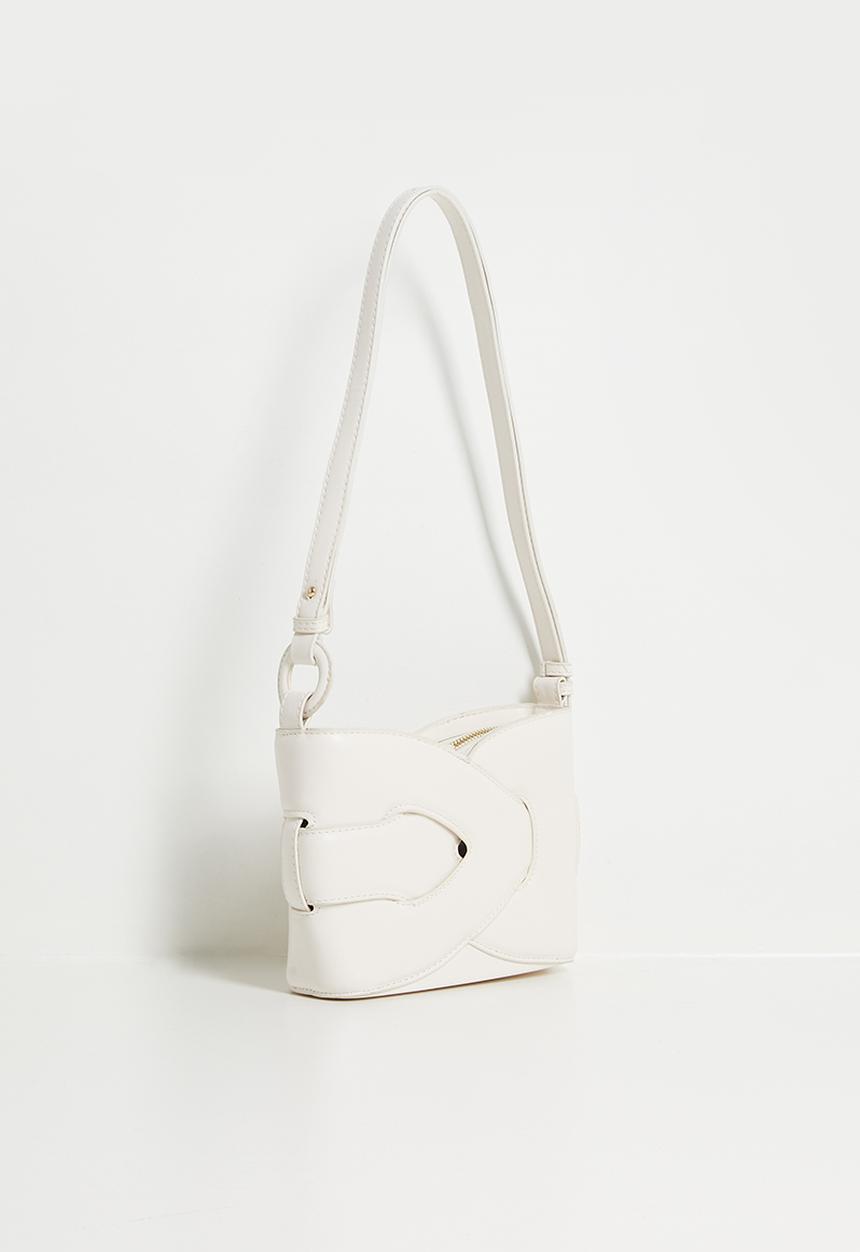 Tessa Design - Laurel Sculpted Woven Shoulder Bag - Cream