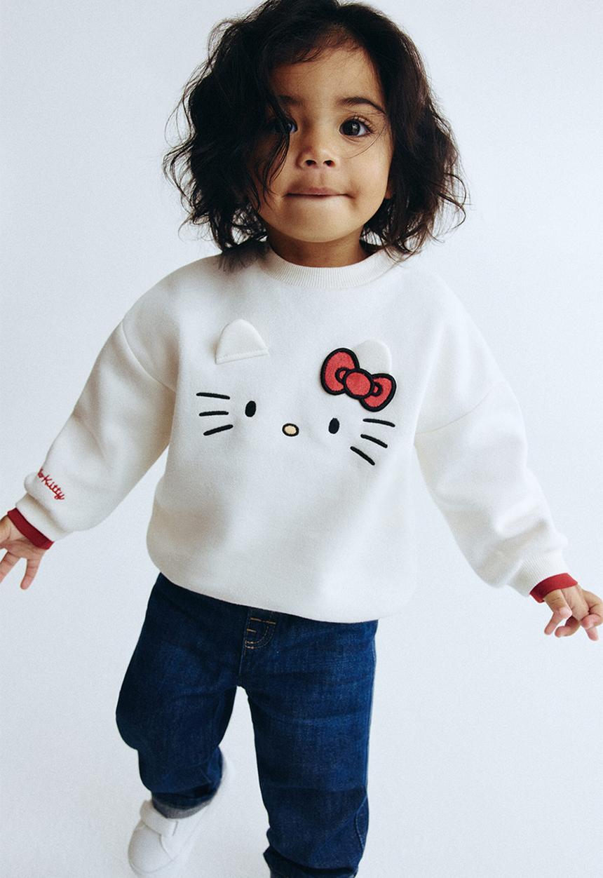 H&M - Motif-detail sweatshirt - white/hello kitty