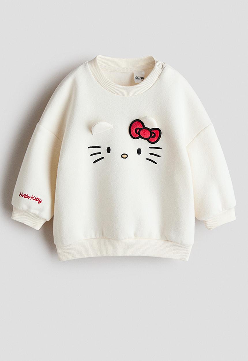 H&M - Motif-detail sweatshirt - white/hello kitty