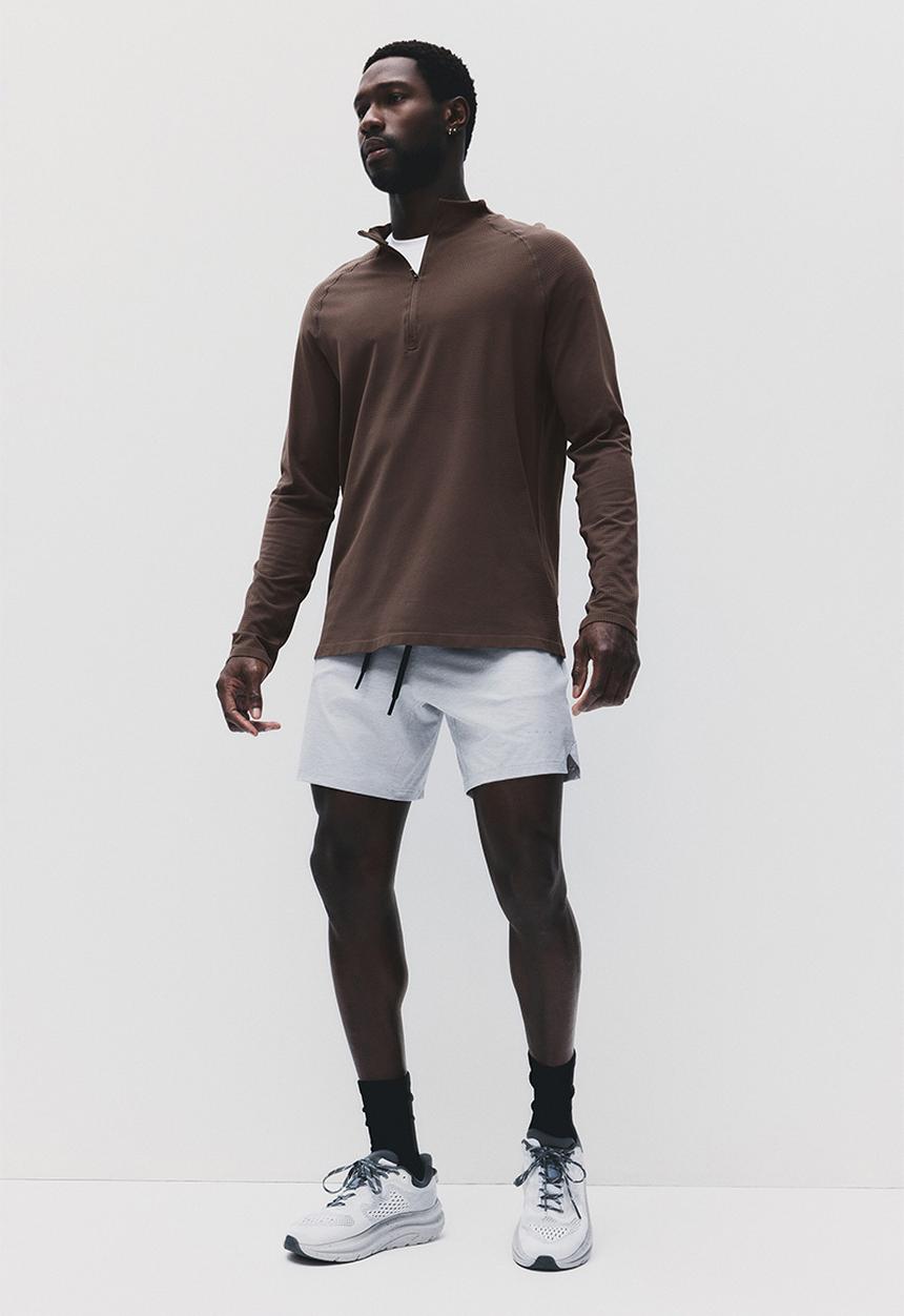 H&M - Muscle fit zip top sports top with drymove™ - brown