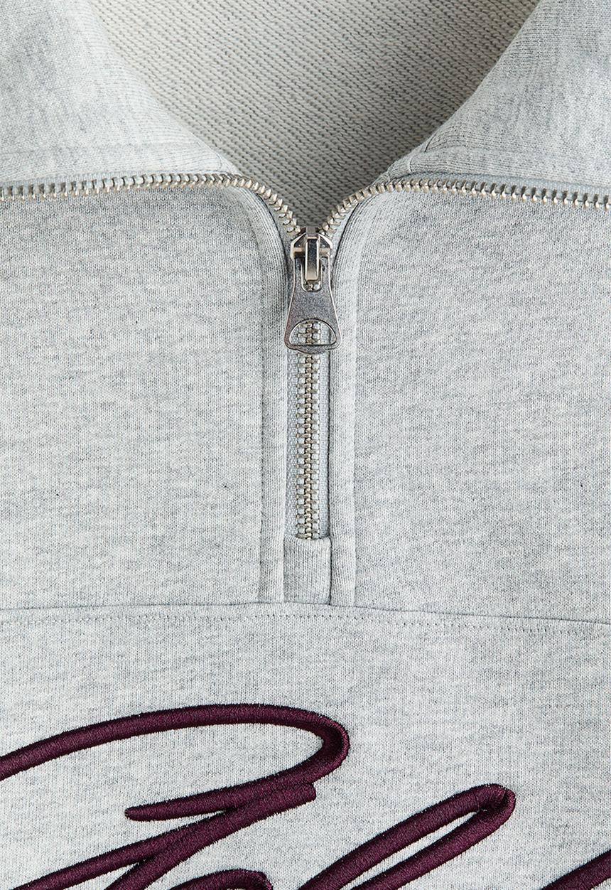 H&M - Relaxed fit zip-top sweatshirt - grey marl/golden