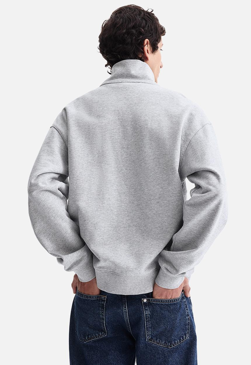 H&M - Relaxed fit zip-top sweatshirt - grey marl/golden