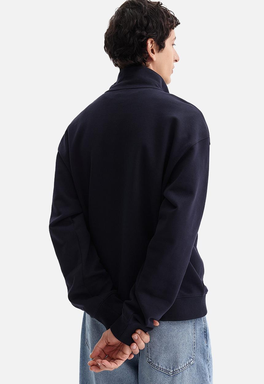 H&M - Relaxed fit zip-top sweatshirt - black/golden