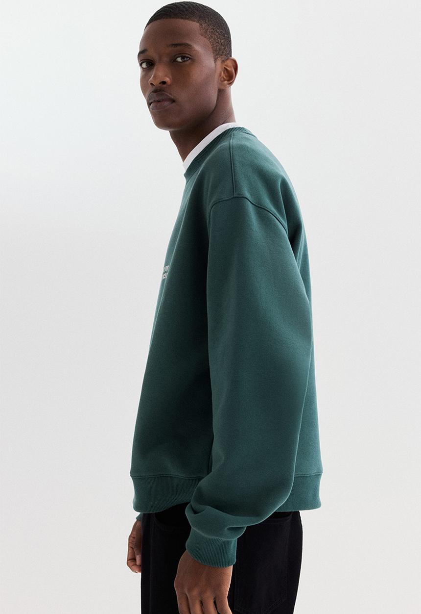 H&M - Loose fit sweatshirt - dark green/soho nyc