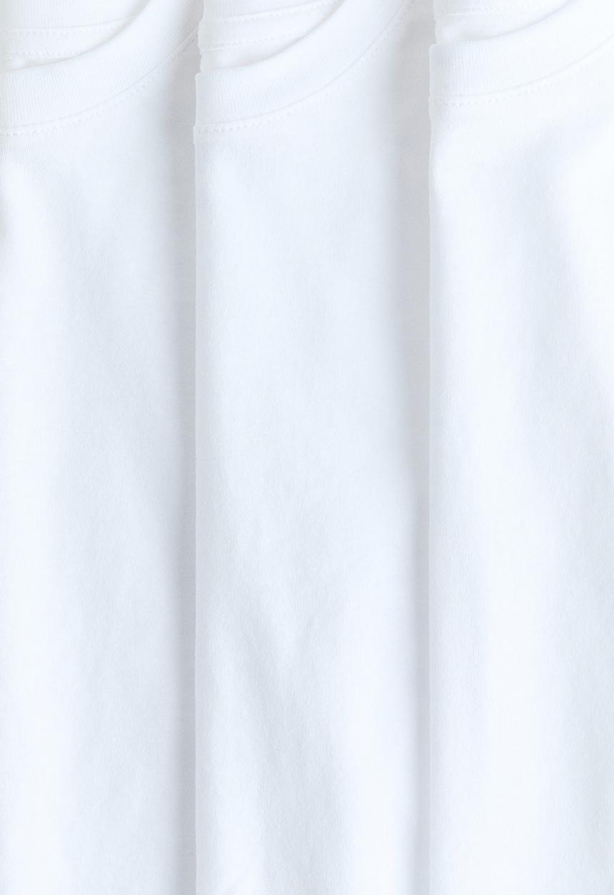 H&M - 3-pack cotton t-shirts - white