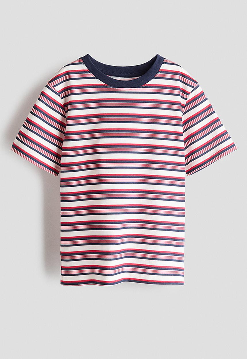 H&M - Printed cotton t-shirt - white/striped