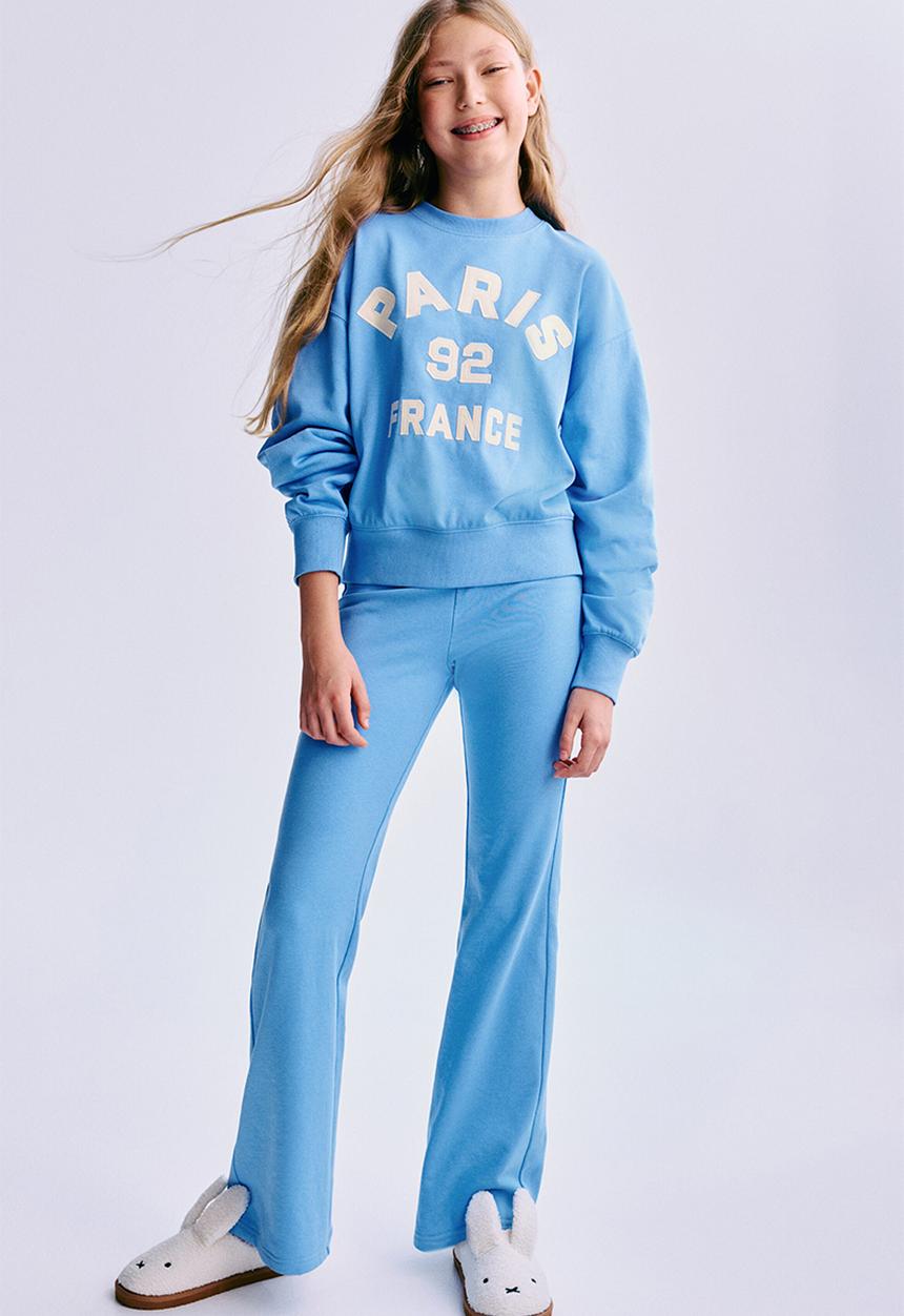 H&M - 2-piece sweatshirt and joggers set - blue/paris
