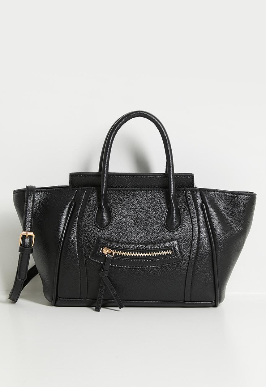 Tessa Design - Nelle Top Handle Structured Tote - Black