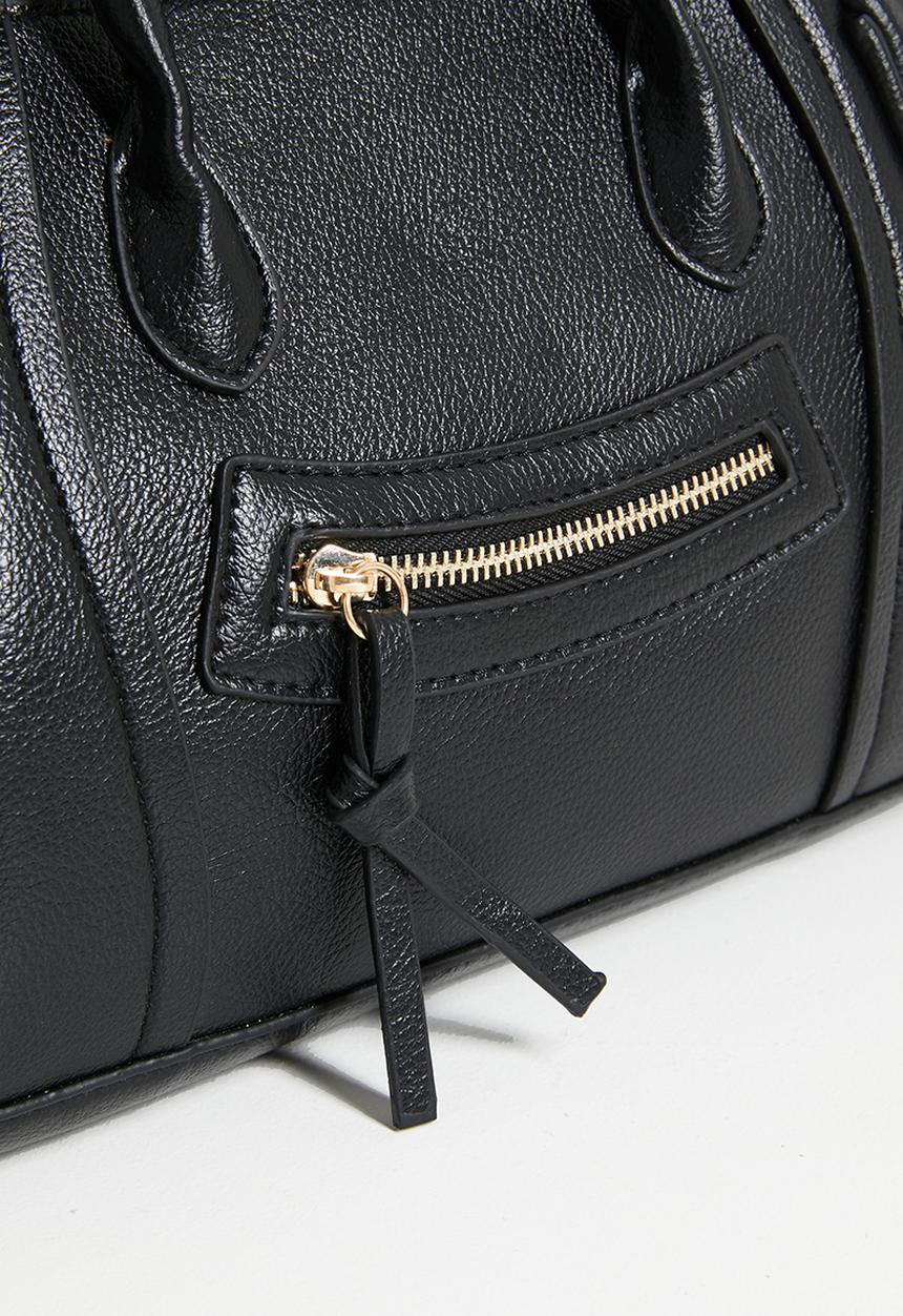 Tessa Design - Nelle Top Handle Structured Tote - Black