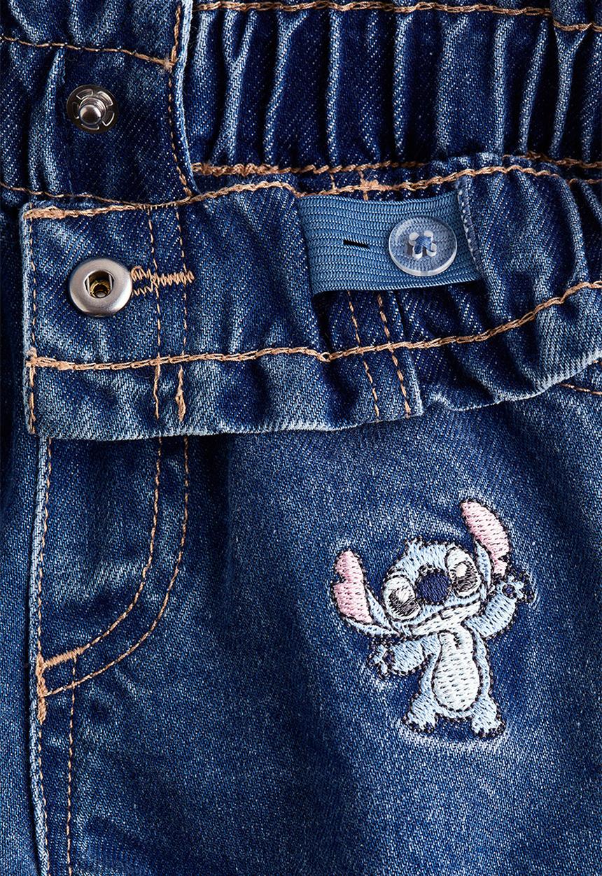 H&M - Motif-detail denim shorts - denim blue/lilo & stitch