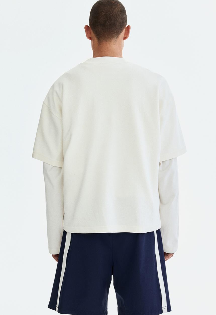 H&M - Regular fit track shorts - navy blue/white